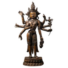 Antique Early 20th century old bronze Nepali Bodhisattva statue - OriginalBuddhas