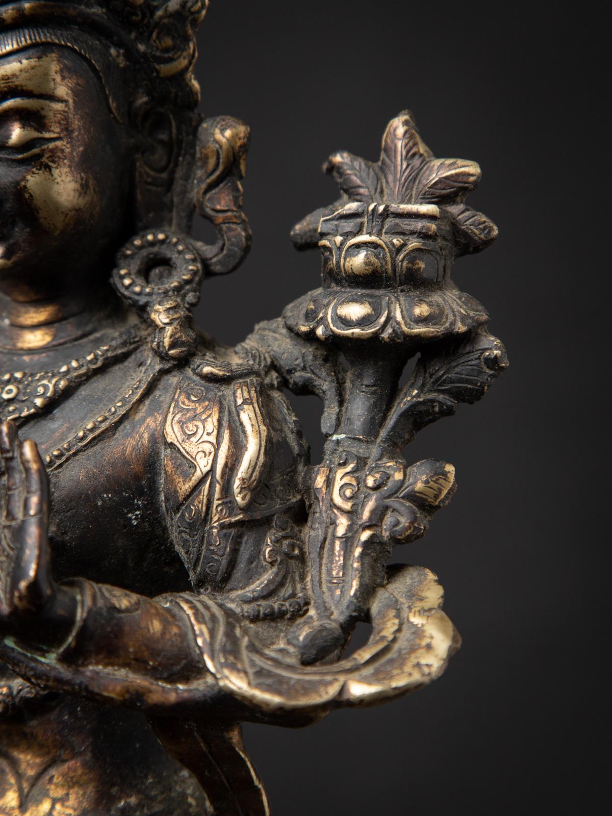Early 20th century Old bronze Nepali Manjushri statue 5