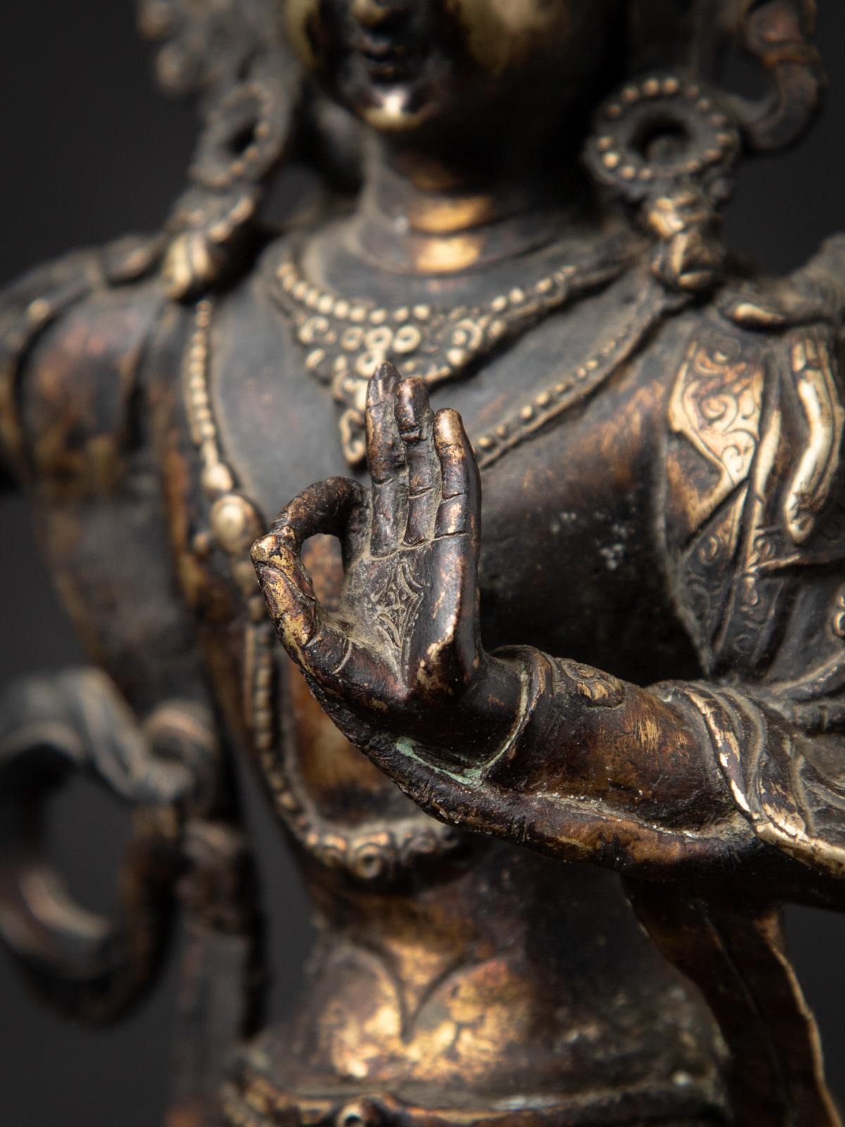Early 20th century Old bronze Nepali Manjushri statue 6