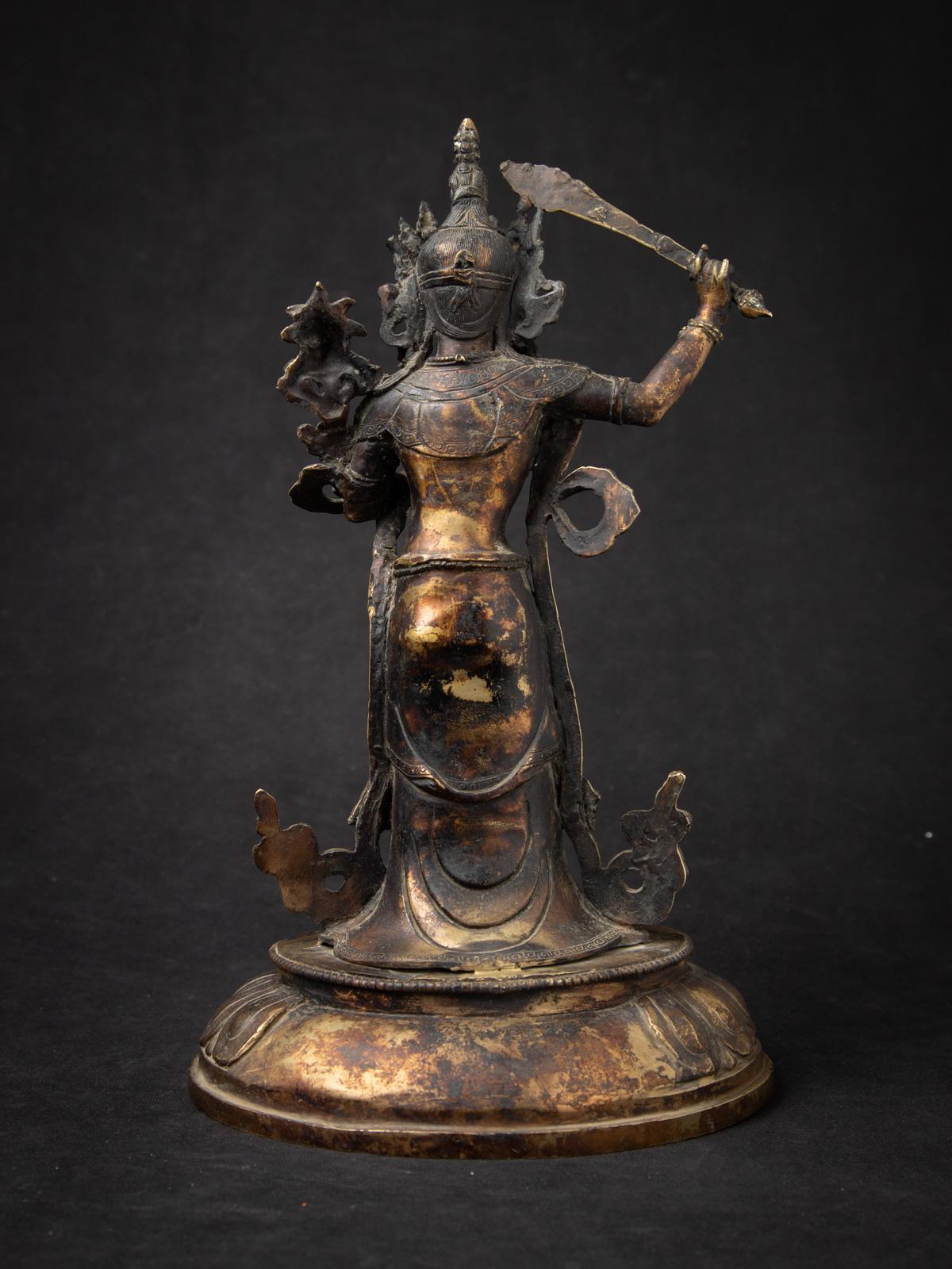 Burmese Early 20th century Old bronze Nepali Manjushri statue