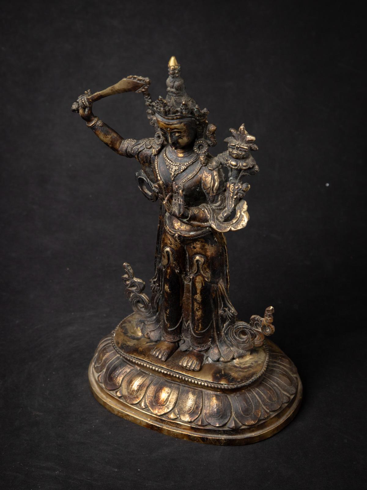 Early 20th century Old bronze Nepali Manjushri statue 1