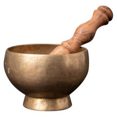 Bol chantant népalais en bronze ancien du début du 20e siècle, bouddhas originaux