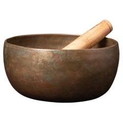 Antique Early 20th Century Old bronze Nepali Singing bowl  OriginalBuddhas