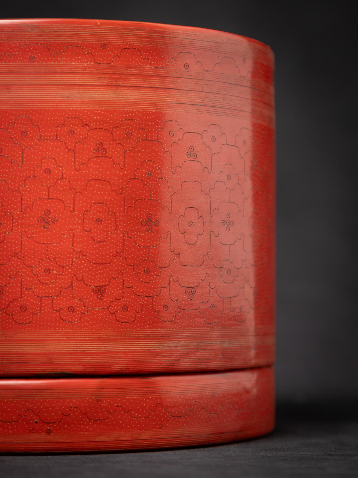 Alte birmanische Lackschatulle aus Betelnuss aus dem frühen 20. im Angebot 9