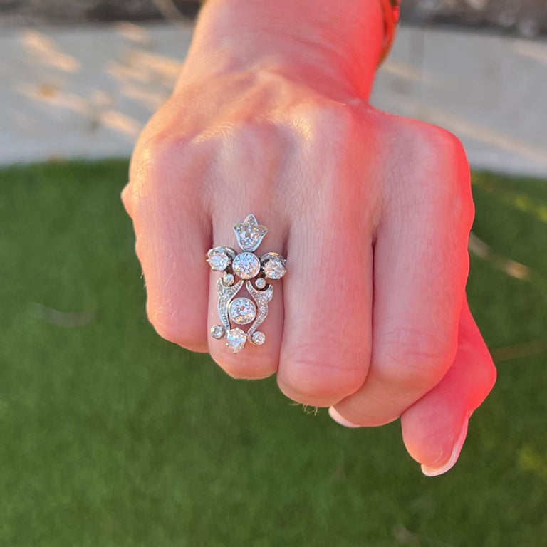 Early 20th Century Old European Cut Diamond 18 Karat Gold Deco Cocktail ...