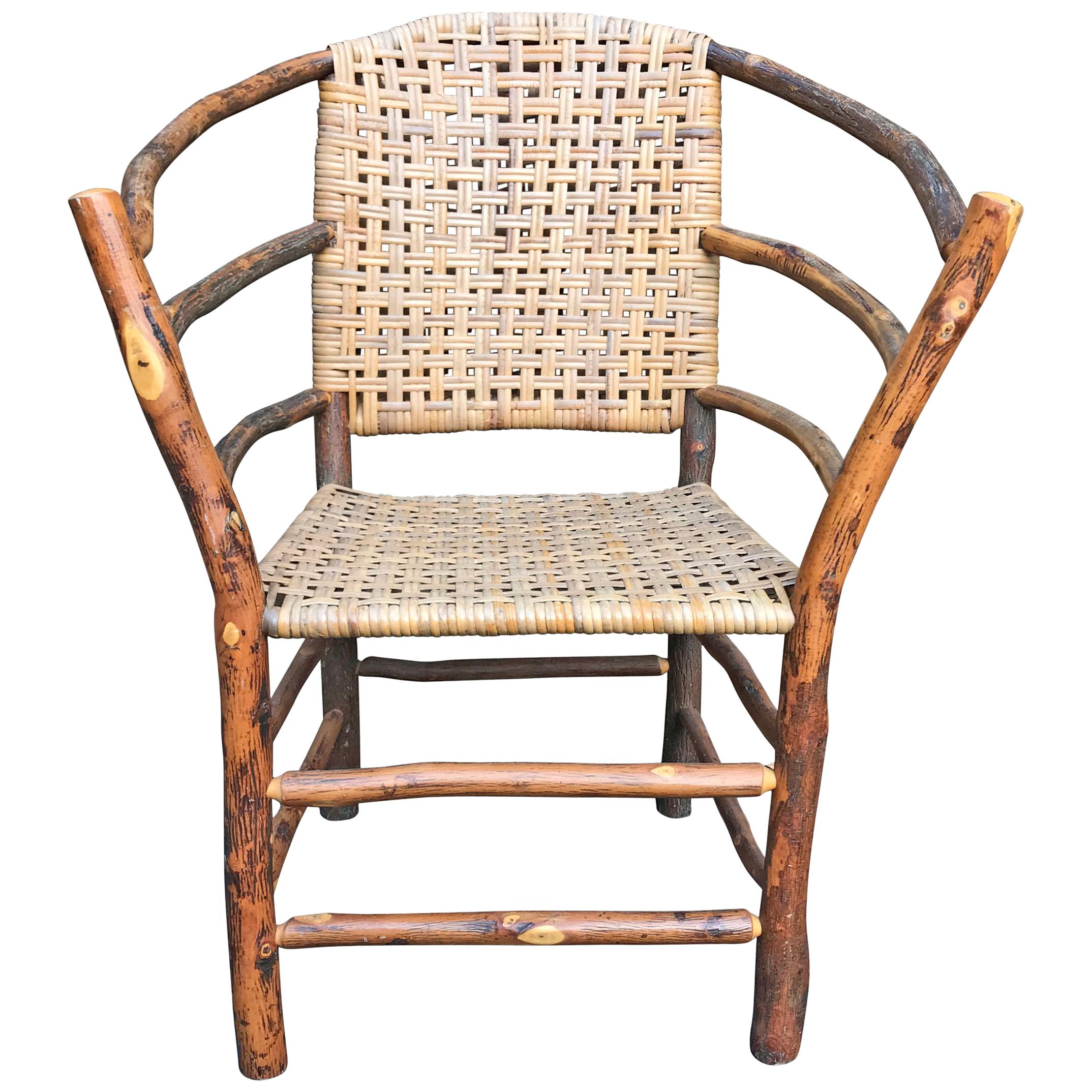 Early 20th Century Old Hickory Barrel-Back Armchair