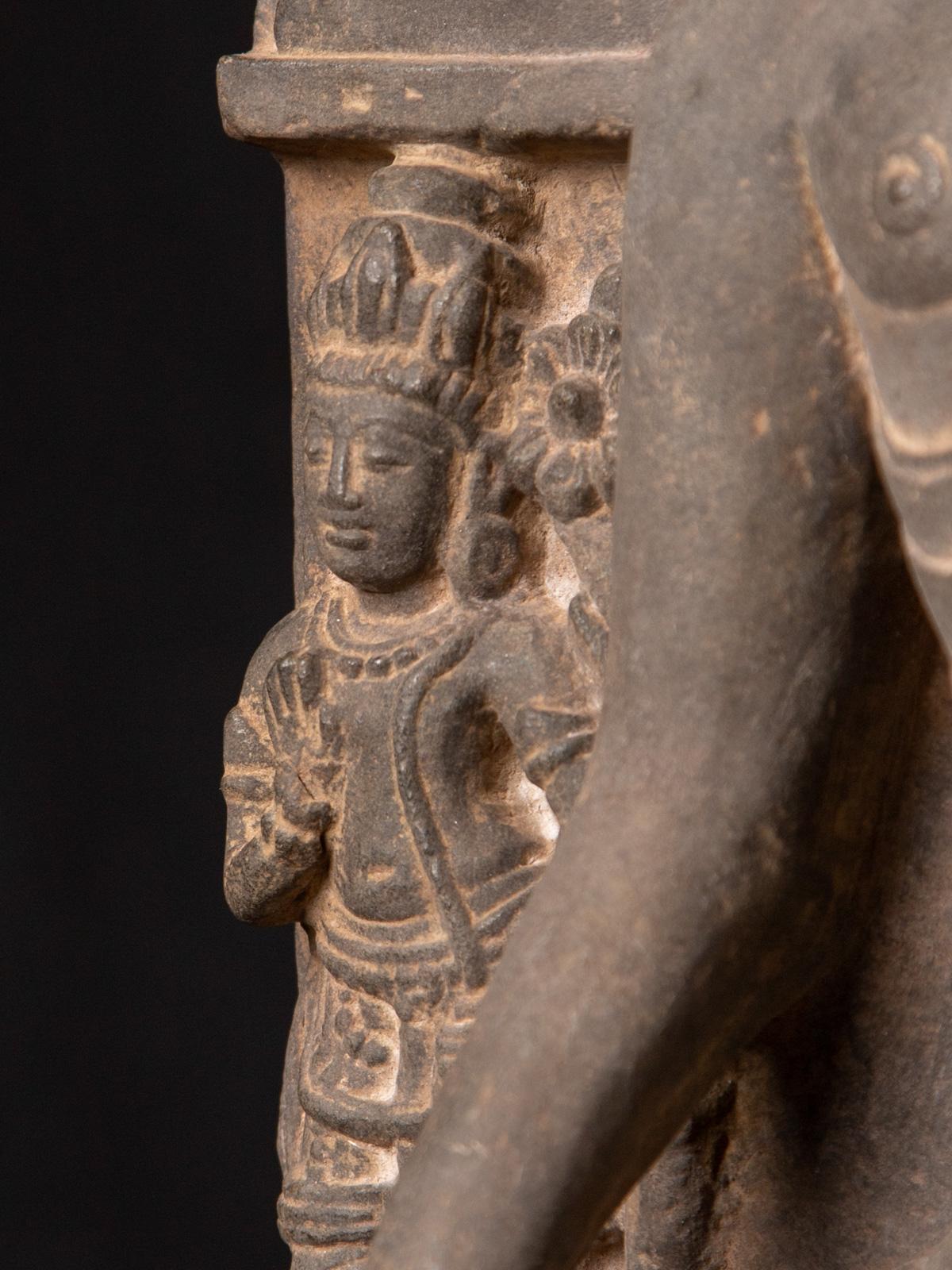 Buddha-Tafel aus altem indischem Stein im Pala-Stil des frühen 20. Jahrhunderts 11