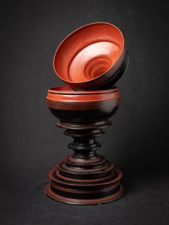 Early 20th century Old lacquerware Burmese Offering vessel from Burma