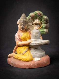Early 20th century Old pottery Golu doll: Shiva Lingam from India