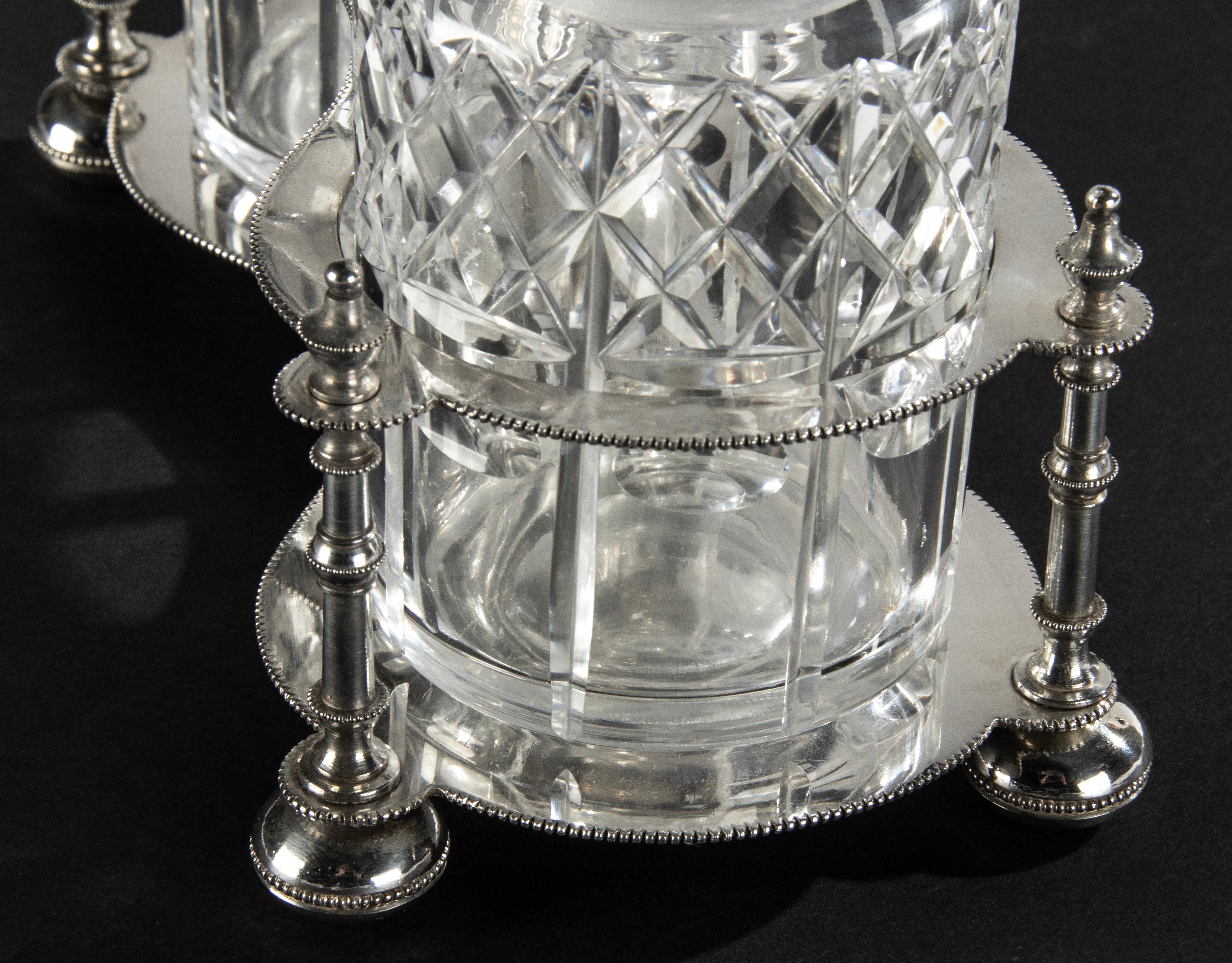 Early 20th Century Old Sheffield Plate and Crystal Serving Piece  For Sale 7