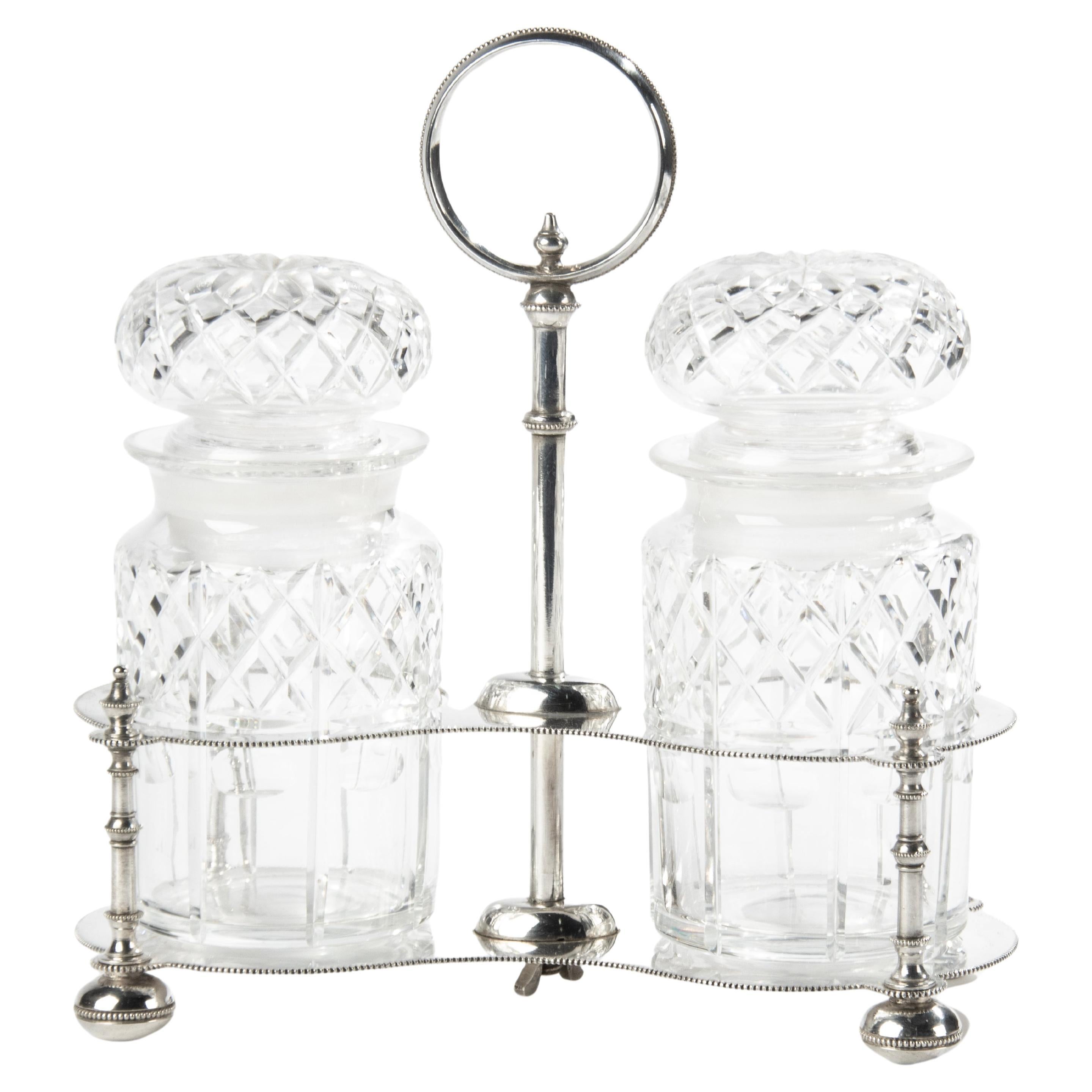 Early 20th Century Old Sheffield Plate and Crystal Serving Piece