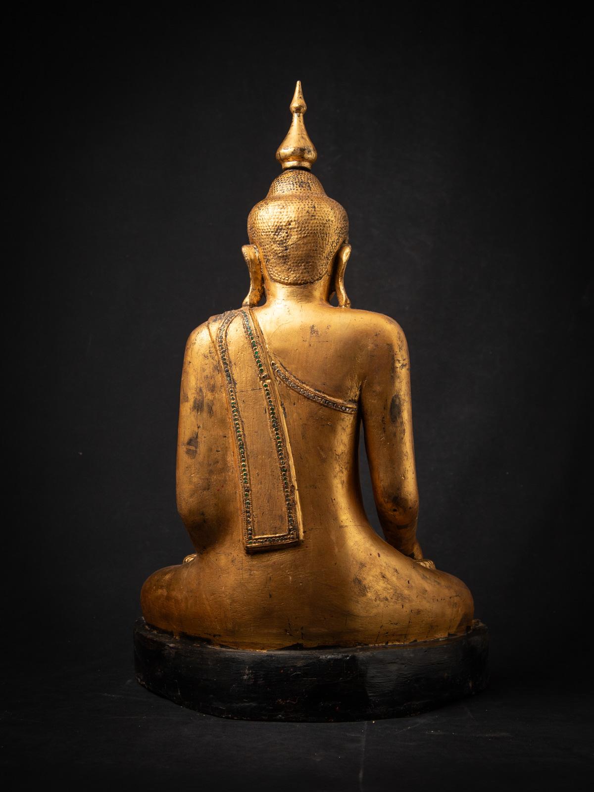 Début du 20e siècle Ancienne statue de Bouddha en bois de Birmanie en vente 4