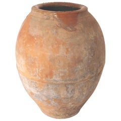 Early 20th Century Olive Pot from Spain, Stone Rose Color Terracotta, Original