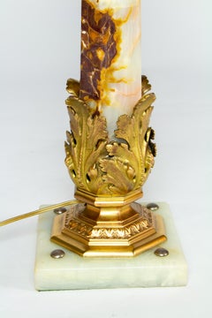 Early 20th Century Onyx Newel Post Light