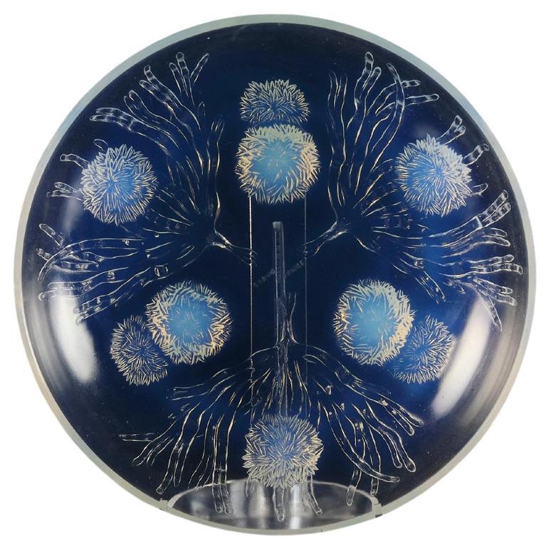 Early 20th Century Opalescent Glass "Floral Salver" by Marius Sabino For Sale