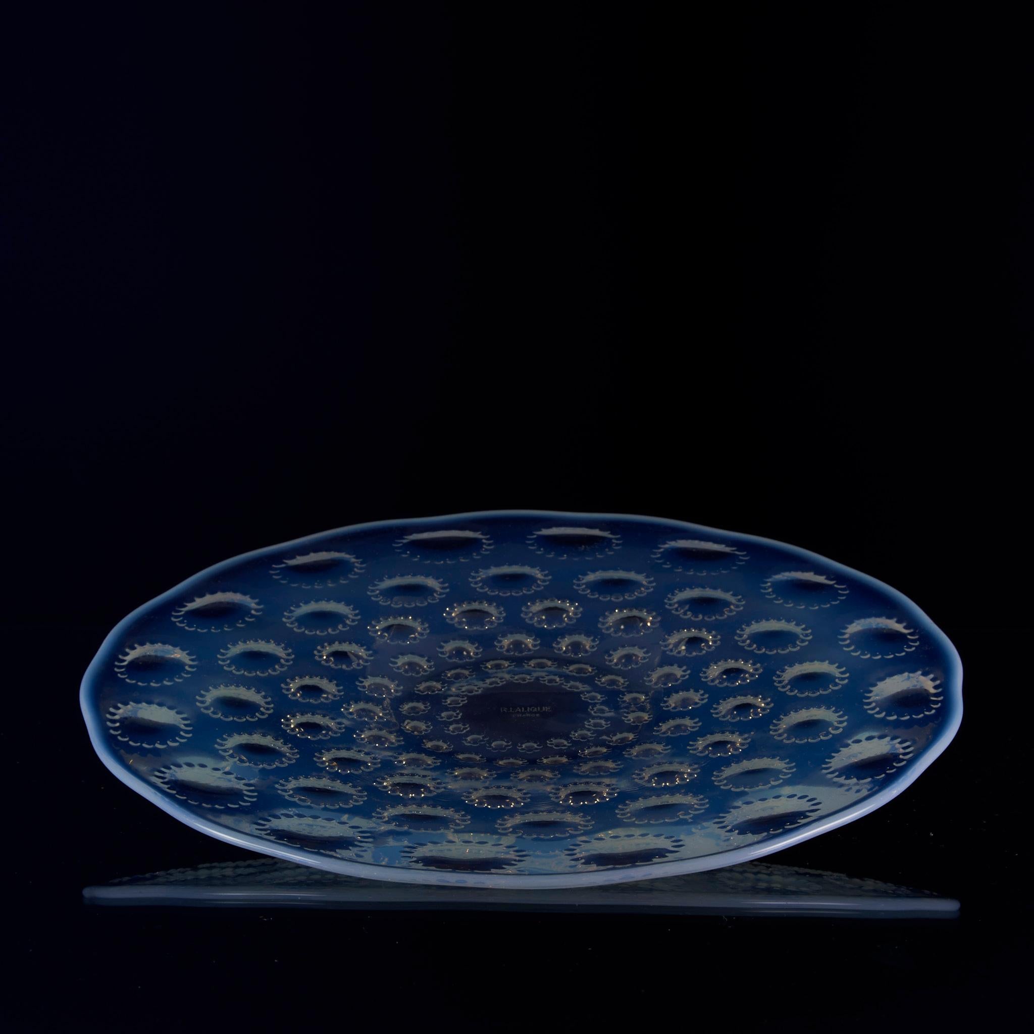 Glass Early 20th Century Opalescent Plate entitled 