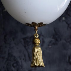 Early 20th Century Opaline and Brass Tassel Light