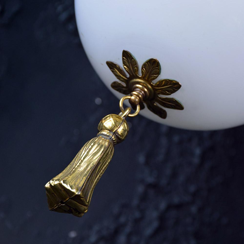 Early 20th Century Opaline and Brass Tassel Light  1