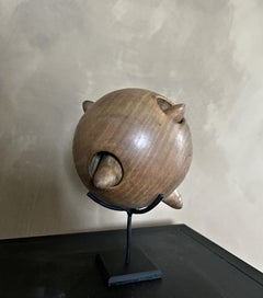 Early 20th Century, Open Turned Wooden Sphere Canton Ball