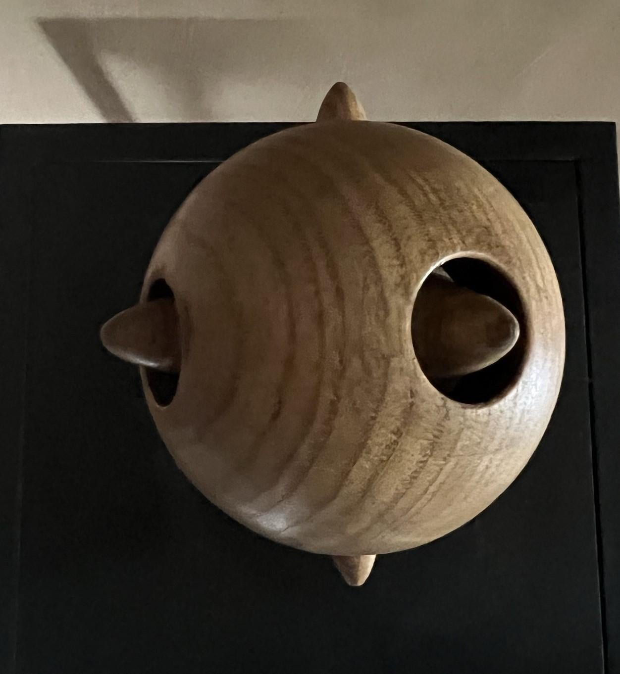 Early 20th Century, Open Turned Wooden Sphere Canton Ball For Sale 1