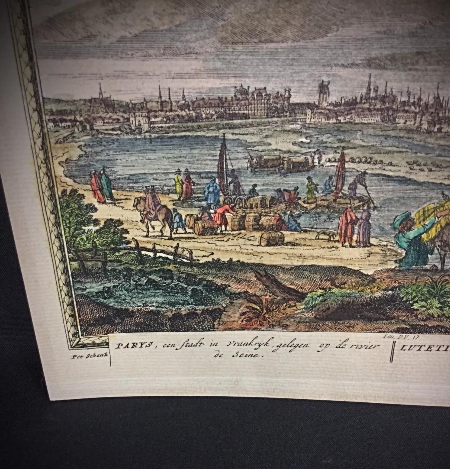 Lithographie/Stickerei des frühen 20. Jahrhunderts oder früher von P. Schenk - 2Y311 (Französisch) im Angebot