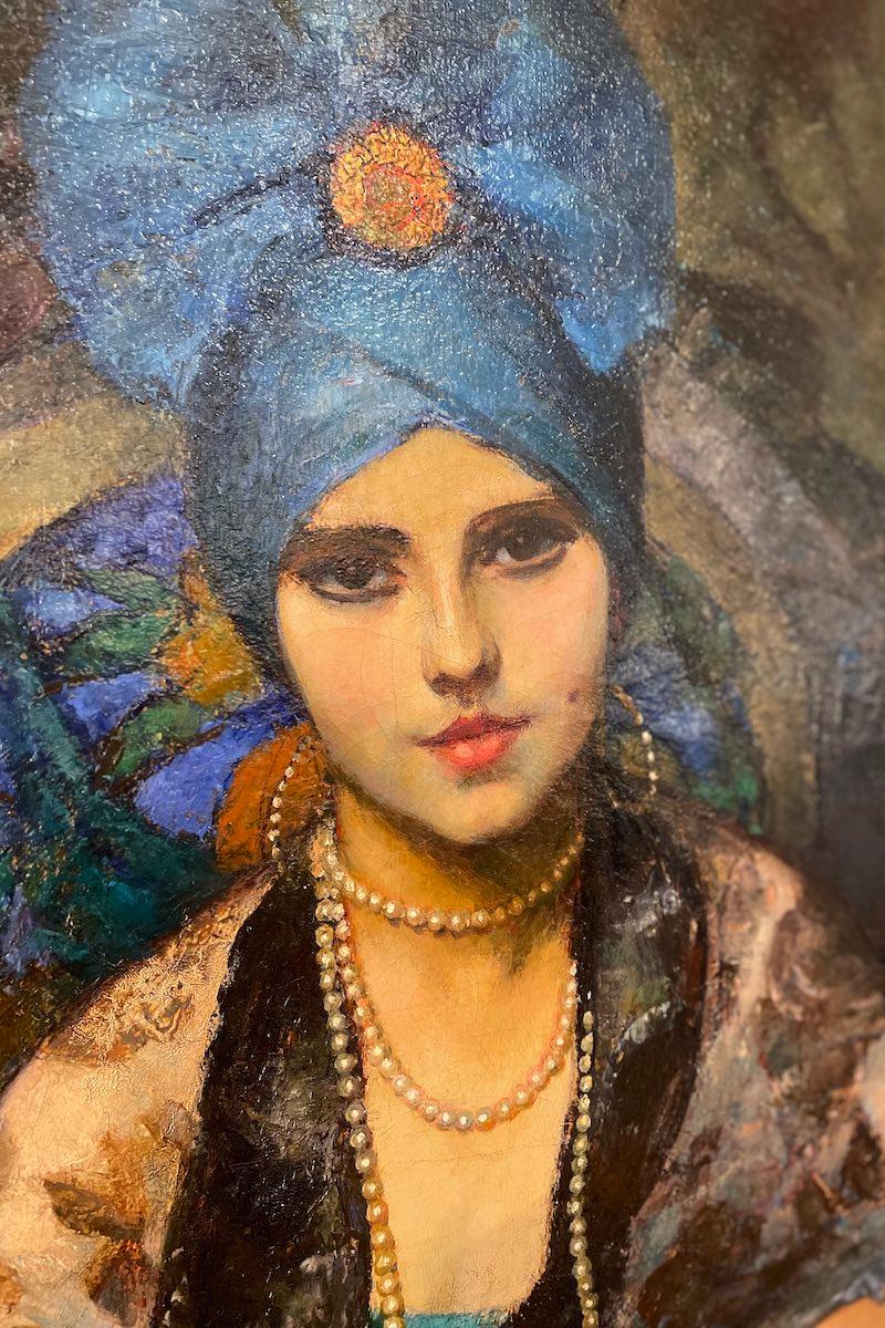 Oil painting on canvas in Orientalist style, relined and framed in wood, made in France in the early 20th century.

Measurements: 130 cm x H 114 cm x D 3 cm.

Price INCLUDES the costs for any packaging and crates needed to protect the item and keep
