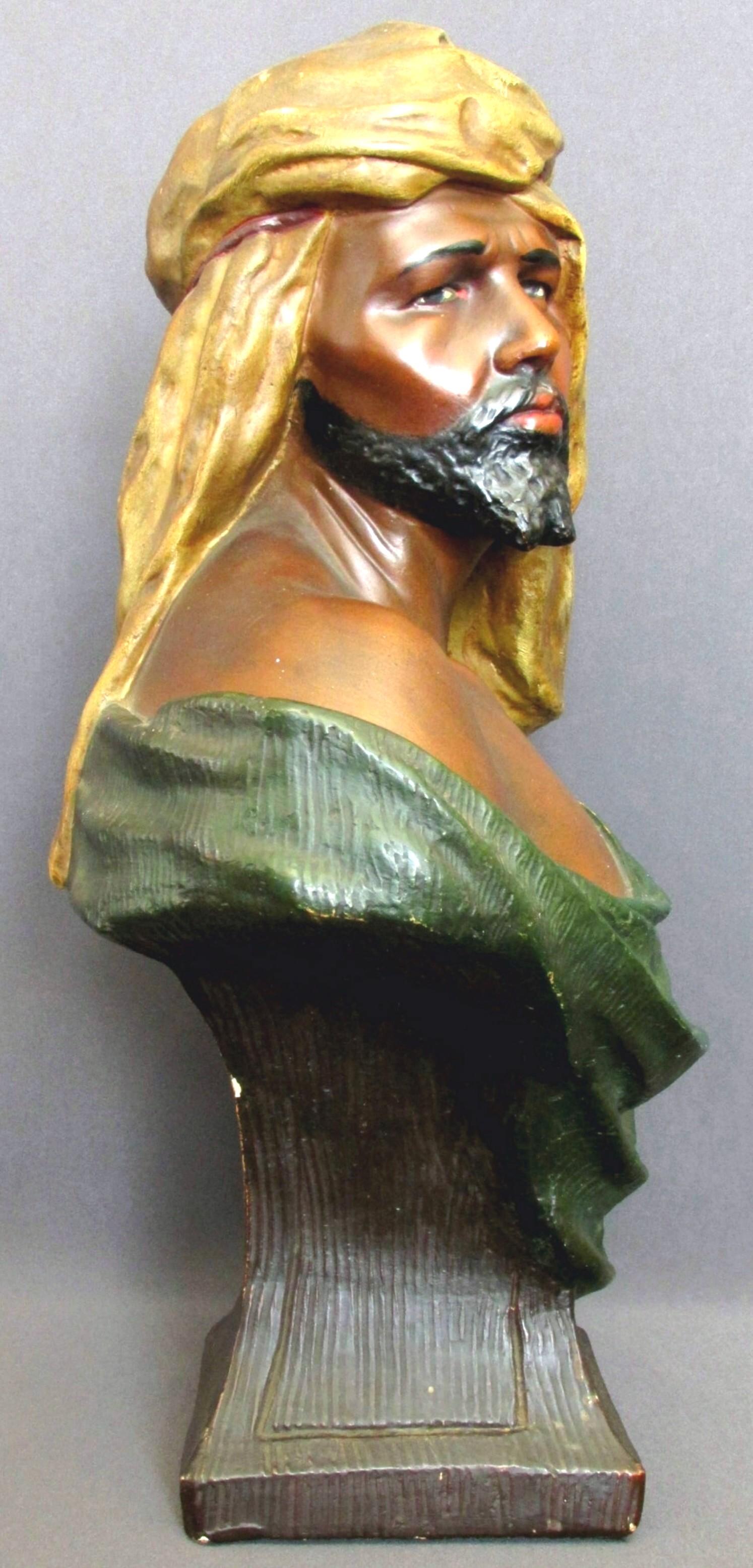 Austrian Early 20th Century Orientalist Composition Bust of a Moor, Austria Circa 1920 For Sale
