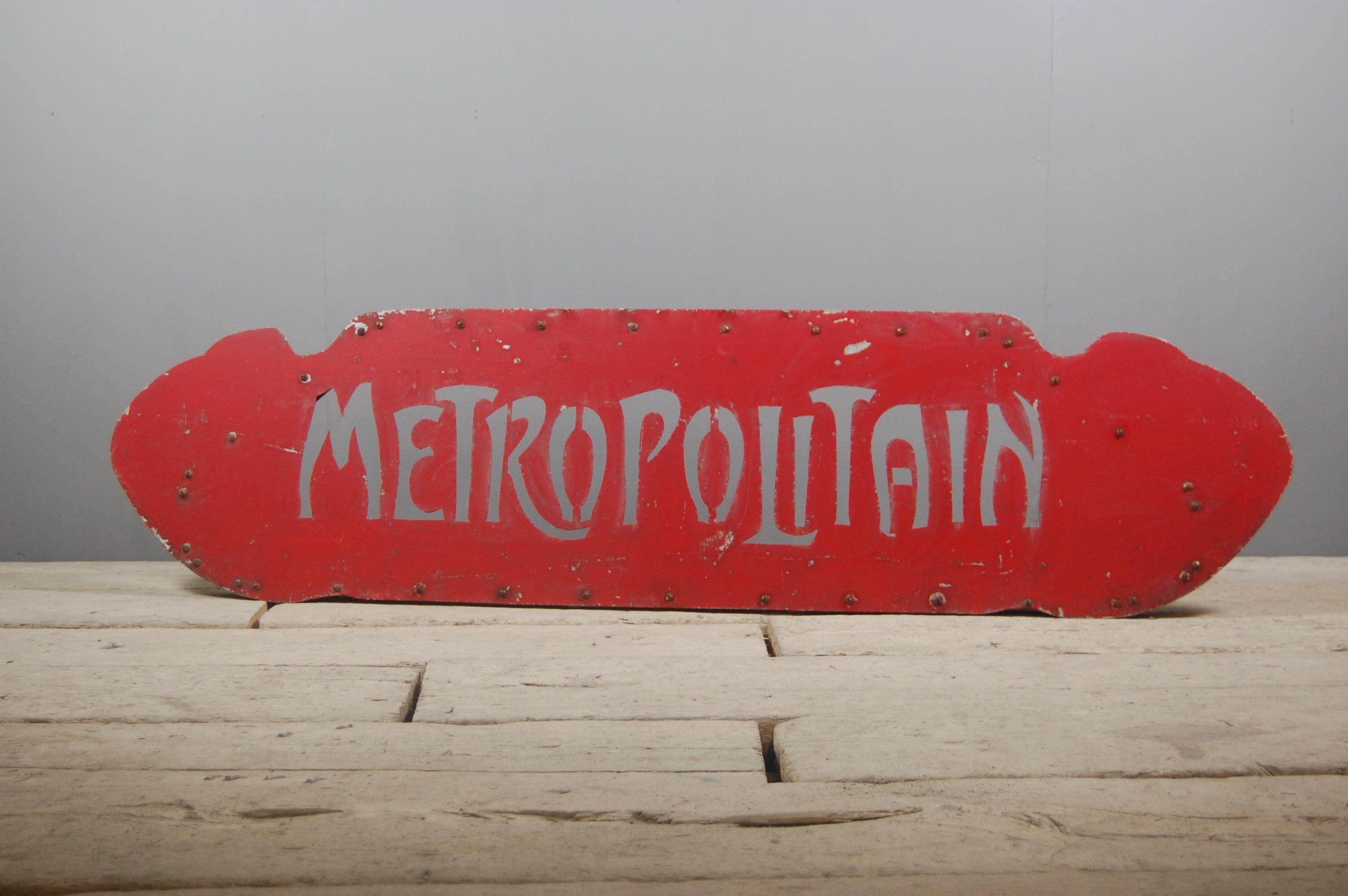 Iconic, original Paris Metro entrance way sign. Designed by Hector Guimard. Could be reinstated as a light box as originally intended, France, circa 1910. The original design was somewhat a backlash to the heavily industrialised works that had