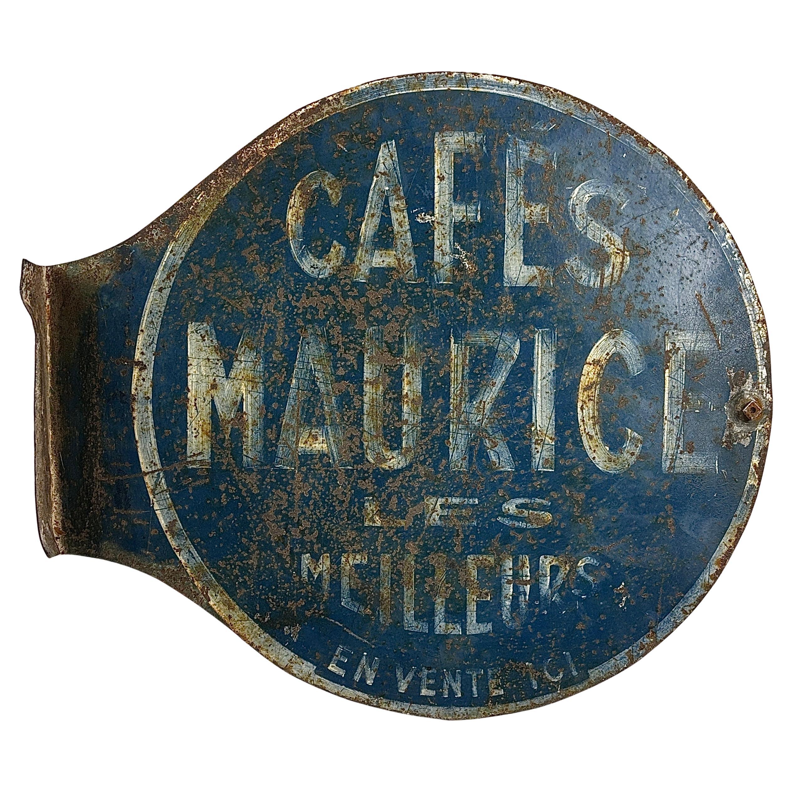 Early 20th Century Original Painted "Cafe Maurice" Sign