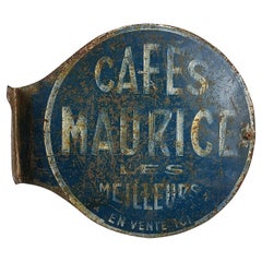 Early 20th Century Original Painted "Cafe Maurice" Sign