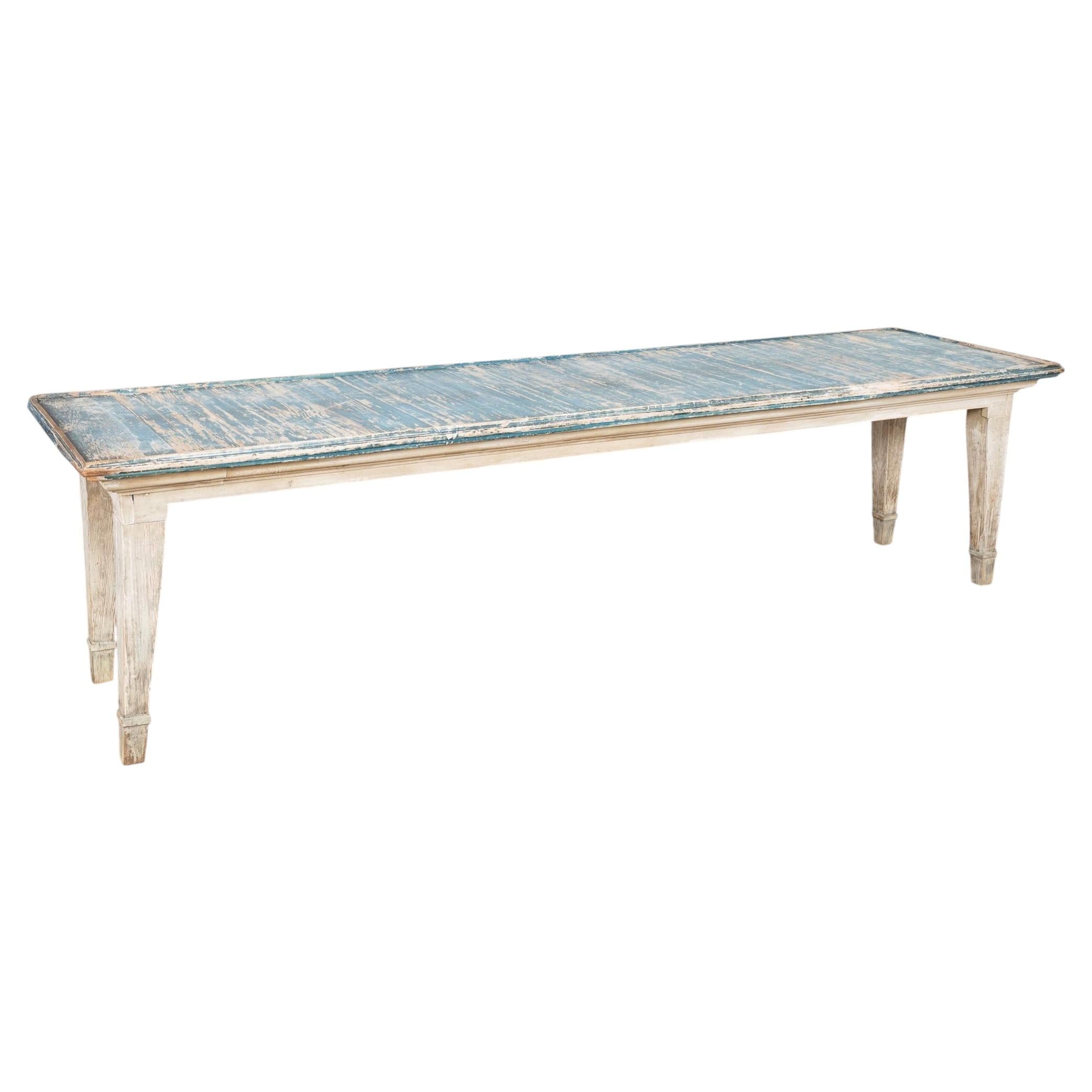 Early 20th Century Original Painted French Long Dining or Console Table