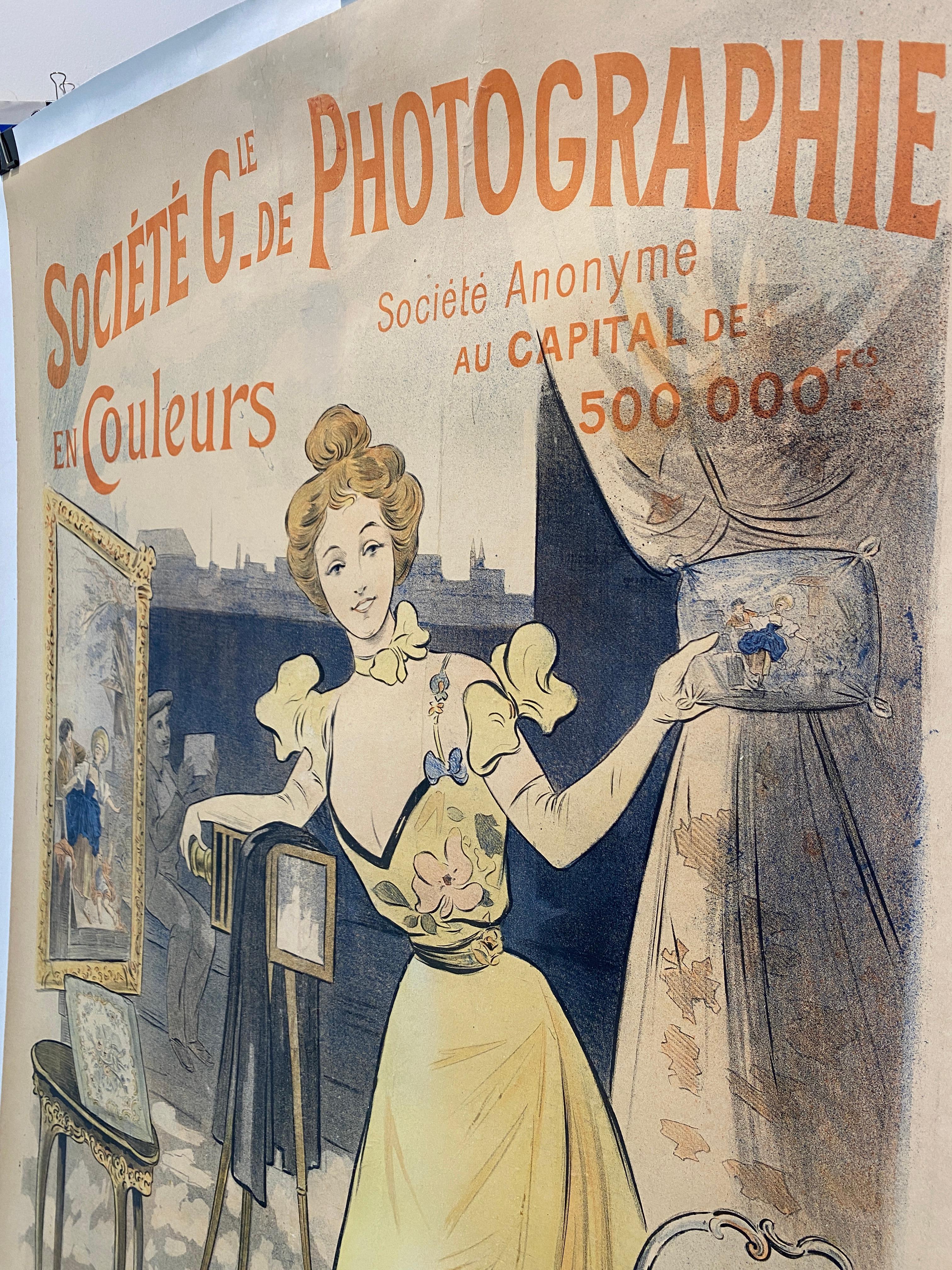 Originalplakat, „Societe Photographie“, Farbfotografie, frühes 20. Jahrhundert im Angebot 1