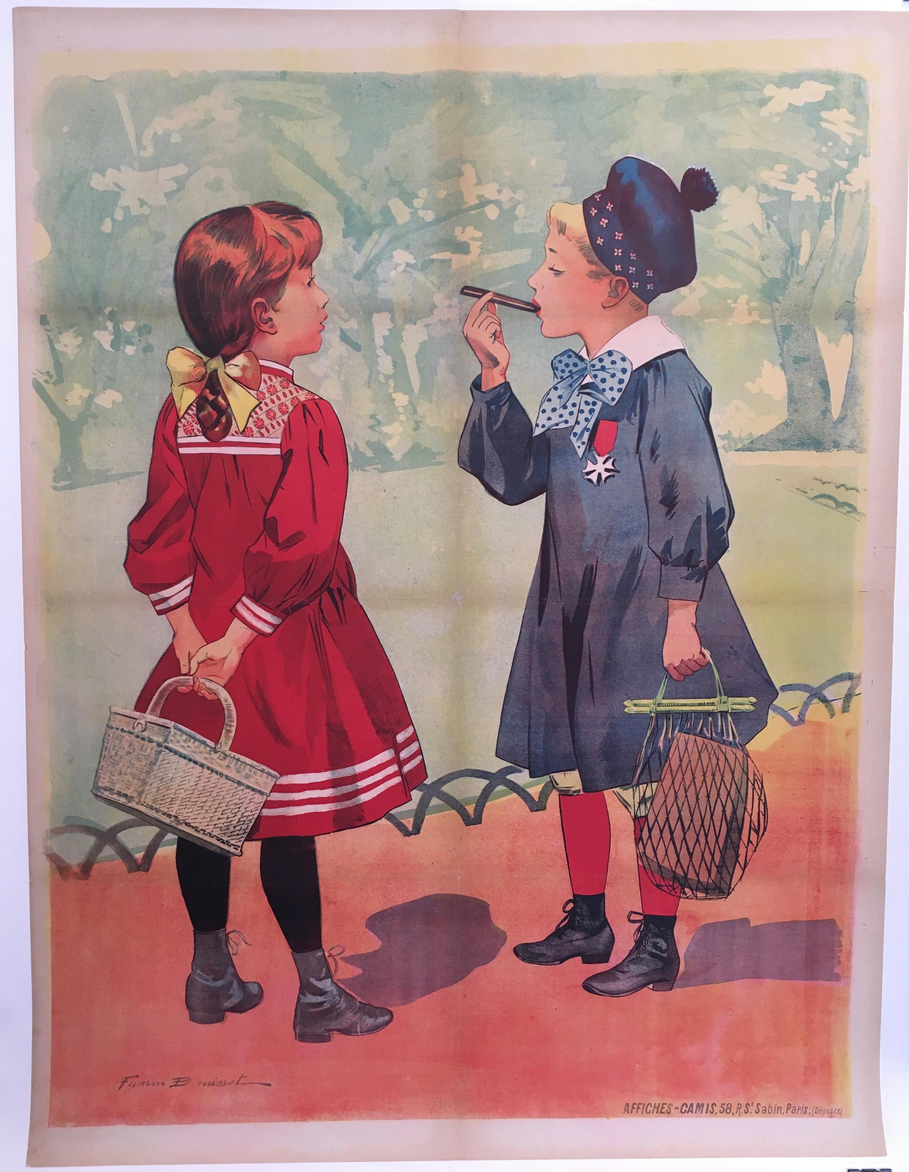 Paper Early 20th Century Original Vintage French Poster by Firmin Bouisset For Sale