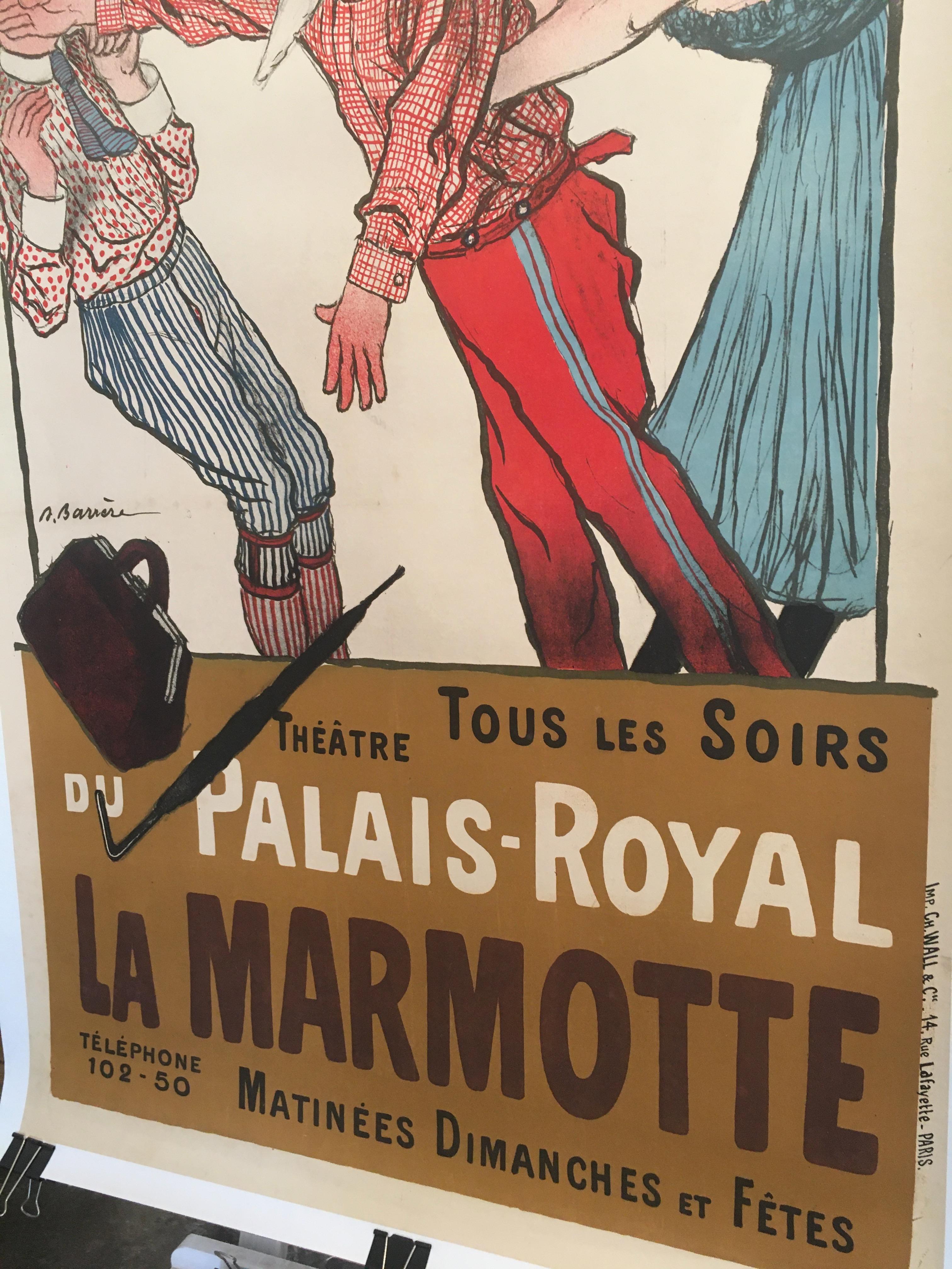 Français Affiche française originale du début du XXe siècle intitulée « La Marmotte », 1904 en vente