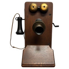 Early 20th Century Original Wood Hand Crank Kellogg Phone Model F2809