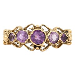 Early 20th Century Ornate Amethyst Five Stone Ring