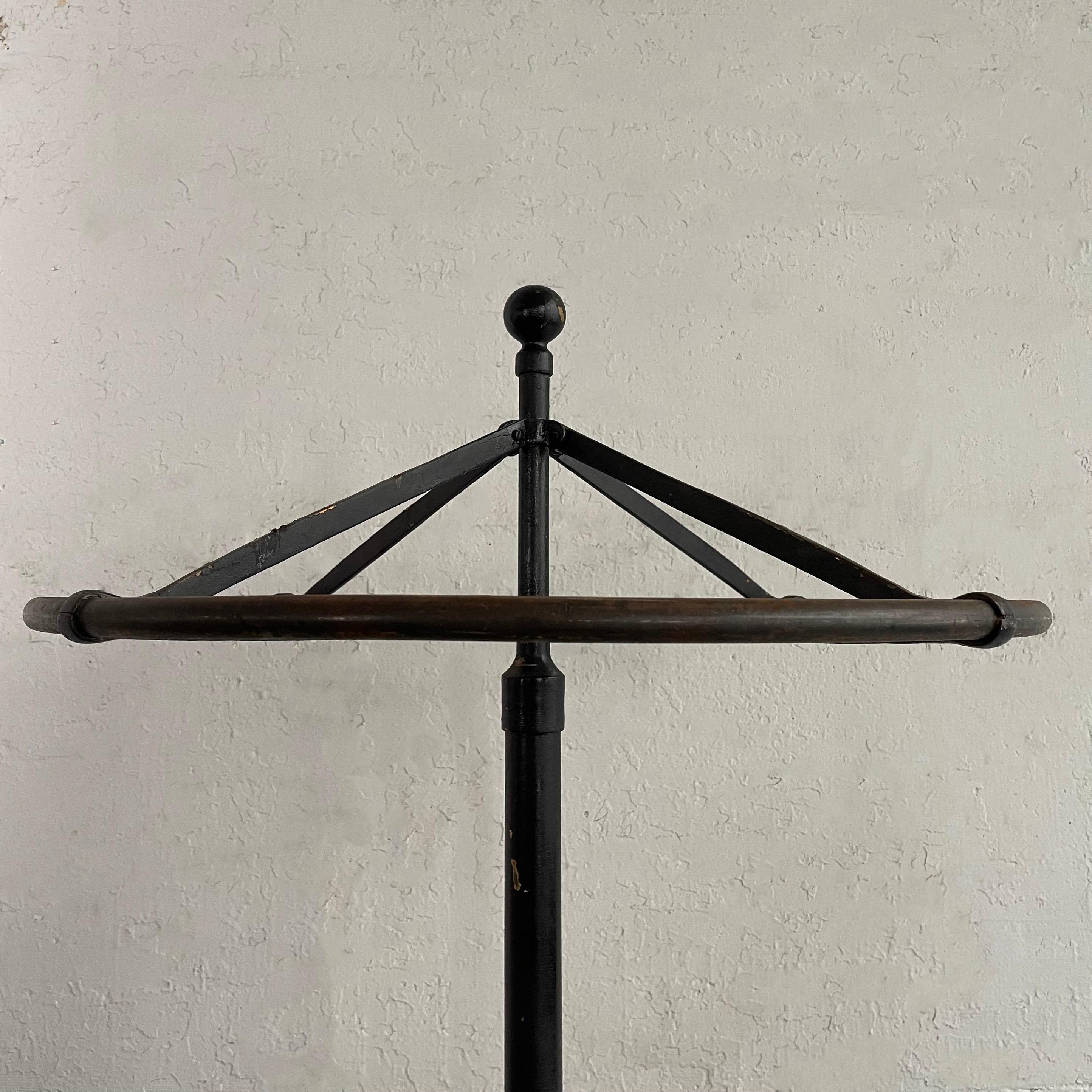American Early 20th Century Ornate Cast Iron Rounder Garment Rack
