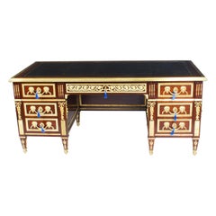 Early 20th Century Ornate Ormolu Mounted French Empire Revival Pedestal Desk