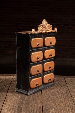 Early 20th Century Ornate Painted Tin Spice Cabinet