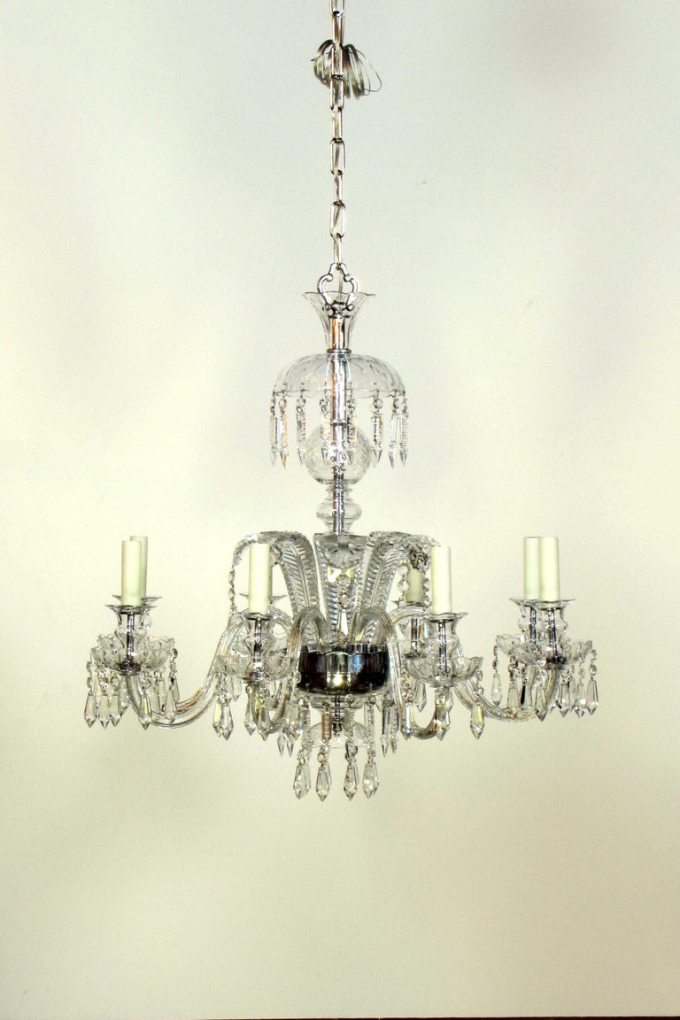 European Early 20th Century Ostrich Feather Crystal Chandelier For Sale