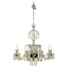 Early 20th Century Ostrich Feather Crystal Chandelier