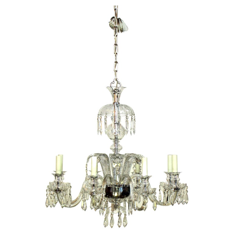 Early 20th Century Ostrich Feather Crystal Chandelier For Sale