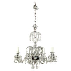 Used Early 20th Century Ostrich Feather Crystal Chandelier