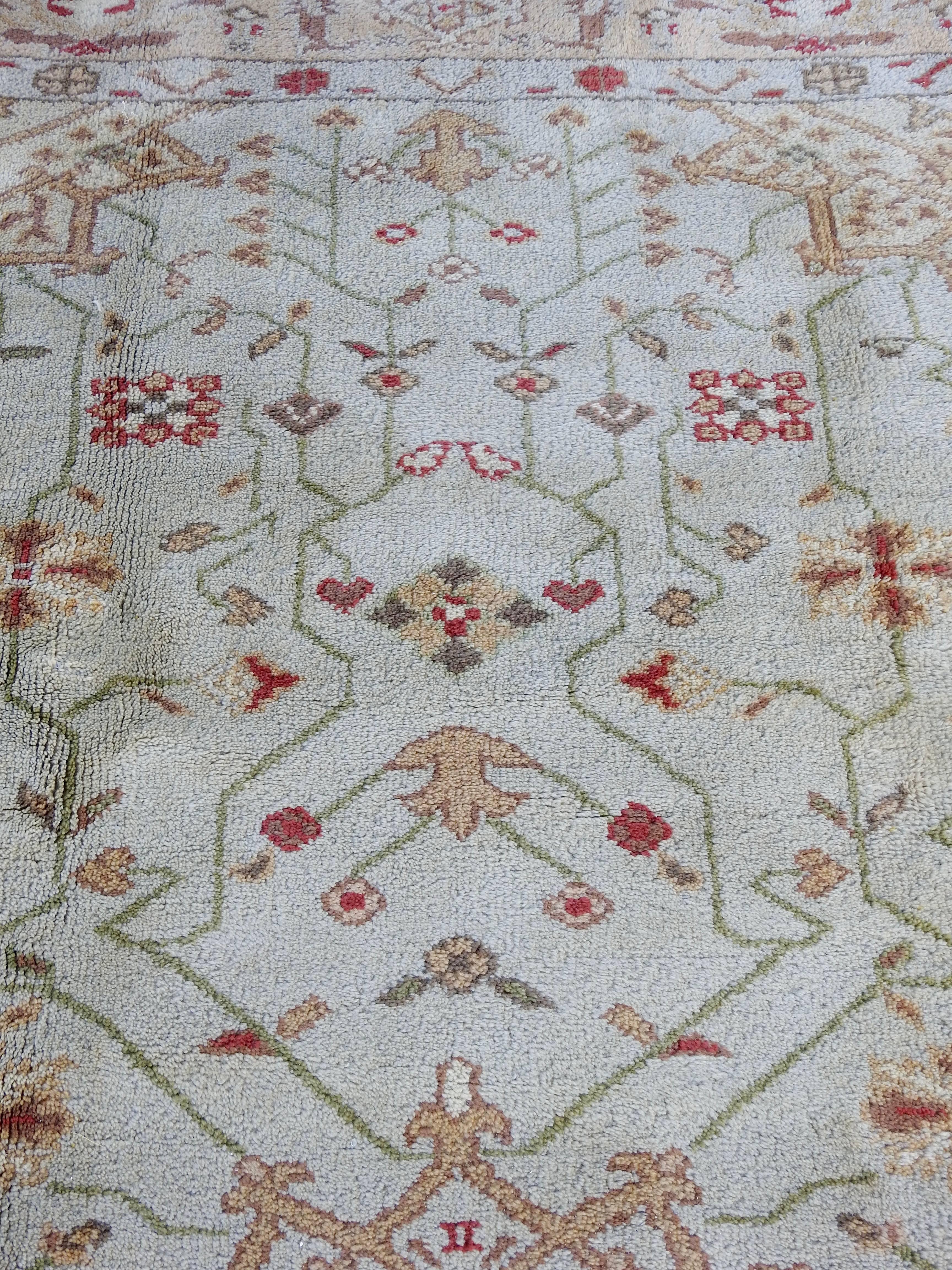 Wool Turkish Oushak Rug, 20th Century For Sale