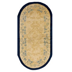 Tapis chinois ovale de Pékin du début du 20ème siècle ( 3' x 5'9'' - 90 x 175 )