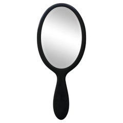 Early 20th Century Oval Ebony Hand Mirror