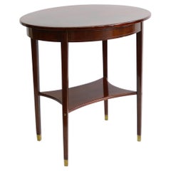 Early 20th Century Oval Vienna Secession Two-Tier Table Austria