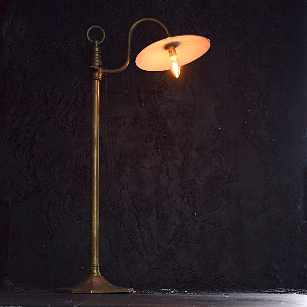 Victorian Early 20th Century Oversized Brass Articulated Lamp
