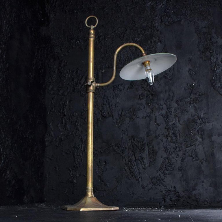 Hand-Crafted Early 20th Century Oversized Brass Articulated Lamp