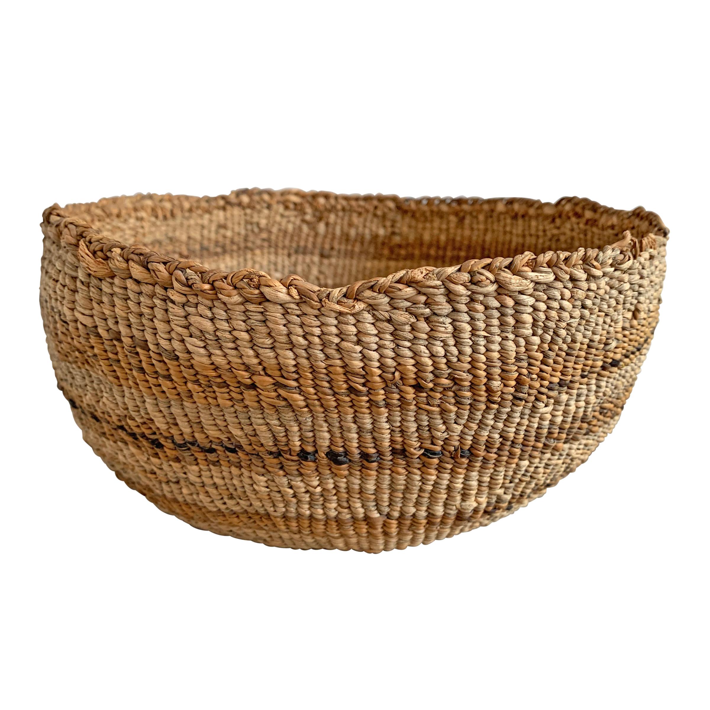 Hand-Woven Early 20th Century Pacific NW Native American Basket